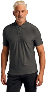 True Classic Novelty Polo Shirts for Men – Mens Polo Shirts, Dry Fit Golf Shirt for Men, Pack of 1, Charcoal Heather Gray, M