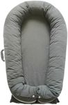 CooCooBaby Deluxe Infant Lounger, Baby Nest Cover for Baby Girls & Boys, Newborn Essentials for Baby 0-12 Months, 100% Cotton, Co Sleeper Portable Travel Bed (Cotton, Gray)