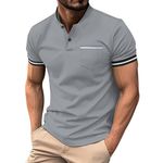 Polo T Shirt for Men Comfortable Breathable Golf Short Sleeve Polo Shirt Lightweight Men's Gym Top Mens Shirts Short Sleeve Casual XL Regular Viking Clothing Men Jacket Basic (Grey, XL)