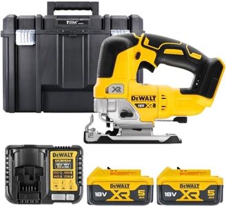 DeWalt DCS334N 18V Brushless Top Handle Jigsaw with 2 x 5.0Ah Batteries & Charger in Case (Without Inaly)