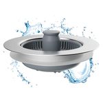 Hibbent Kitchen Sink Plug,Upgraded 3 in 1 Kitchen Sink Strainer and Stopper Combo, Stainless-wrap Shell,Anti-Clogging,Universal Sink Strainer,and Prevent Odors-Sinks Depth > 22mm