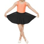 BODYWEAR LTD Girls Short Circular Ballet Skirt Costume Shiny Nylon (Black, 9-10 Years)