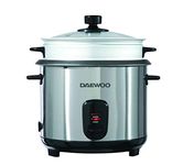 Daewoo SDA1061 1.8L Rice Cooker With Steaming Basket, Non-Stick Coated Bowl & Glass Lid, Serves Up To 20 Portions