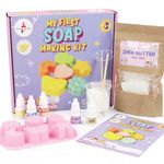 Kalakaram DIY My First Soap Making Kit, Craft 6 Cute & 100% Natural SLS and Paraben-free Shea Butter Soap Base and Essential oils (Lavender & Vanilla), Non-toxic & Moisturizing Soaps, Soap Making Activity for Kids, DIY Kit for Kids, Activity Kit for Kids, DIY Science Kit