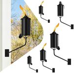 ZSZMFH 6 Pcs Wall Mounted Citronella Torches, 16 oz Garden Torches for Outside, Refillable Flame Light Torch, Outdoor Metal Torch for Yard, Patio, Deck, Garden, Party, Landscape