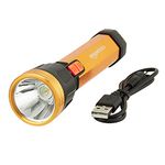 Amazon Basics Gleam Plastic Rechargeable Torch, Golden & Black, Pack of 1