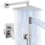 KES Shower System 10 Inches Rain Shower Head with Handheld Spray, Pressure Balance Shower Faucets Sets Complete Brushed Nickel, XB6230-BN