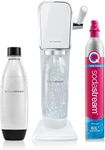 Art Sparkling Water Maker, Sparkling Water Machine & 1 L Fizzy Water Bottle, Retro Drinks Maker w. BPA-Free Water Bottle & INCLUDES 60 L Co2 Gas, Safe Home Carbonated Water & Quick Connect - White