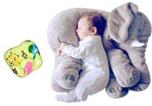 Little Innocents® Big Size Fibre Filled Stuffed Animal Elephant Baby Pillow with Ball for Baby of Plush Hugging Pillow for Kids boy Girl Birthday Gift (Grey P)