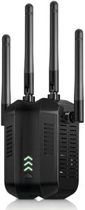 saiyuanxing WiFi Extender Signal Enhancer 300Mbps WiFi Repeater 2.4GHz Single Band Anti-Interference 4 Antennas Easy to Set WiFi Range Extender（Black）