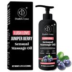 Dude's Love Organic - Edible Berry Sensual Massage Oil for Couple - Lickable | for Sexual Intimate Moments - No Stain & Non-Sticky | with Coconut Oil, Natural Lime & Juniper Berry