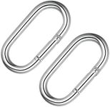 4 Inch Carabiner Clip Heavy Duty Spring Snap Hook Oval Shape 2pcs 10x100mm for Hammock Punching Bags Swing Chairs Gym Equipment Camping Hiking