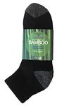 Moneysworth & Best Bamboo Dry Fit Women's Ankle Socks, Black & Grey, One Size (3 Pack)