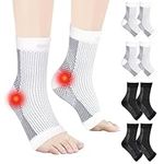 QKURT 4 Pairs Neuro Socks for Men and Women,Compression Socks Medical,Neuropathy Socks Plantar Fasciitis Socks Sprained Ankle Support,Breathable Anti-Slip Foot Support Brace for Pain Relief