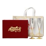 INTERNATIONAL GIFT Silver Plated Wine Glass | Anniversary tag with Box & Bag | Ideal for Parties, Occasions