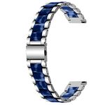 Sinaike Light Weight Two Tone 22mm Blue Resin Silver Stainless Steel Watch Band Quick Release Strap Metal Folding Buckle for Men Women