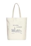 THE UMBRELLA STORE Tote bag, Cotton tote bag with pocket inside (So long london)