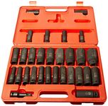 ATD 4901 1/2-Inch Drive Deep SAE and Metric Impact Socket Set, 29-Piece