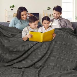 PHF 100% Cotton Waffle Weave Blanket Oversized King 120"x120"- Giant Big Lightweight Blanket 10'x10' for Bed Sofa - Aesthetic Extra Large Washed Cotton Soft Blanket - Charcoal Grey