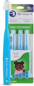 Brilliant Oral Care Child Toothbrush with Soft Bristles and Round Head, for a Kid Approved, Easy to Use All-Around Clean Mouth, Ages 2-5 Years, Sky Blue, 3 Pack