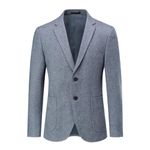 Allthemen Men's Blazer Regular Fit 2 Buttons Suit Jacket Casual Sports Coats for Business Wedding Blue M