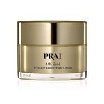 24K Gold by Prai Wrinkle Repair Night Creme 50ml, Ultimate Solution for Fine Lines, Dullness, Wrinkles, and Dark Spots an Anti Aging Formula Revitalize the Skin While You Sleep