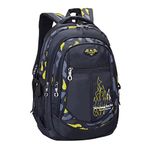 Camo Print Boys Backpack for School, Camouflage Kids School Bags Backpacks for Boys, B-backpack-yellow, Medium, Daypack Backpacks