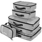 Savisto Packing Cubes 6 Piece Set, Durable & Lightweight Travel Essentials for Suitcases - Includes 1 XL, 2 L, 2 M, 1 S - Available in 8 Stylish Colours - Grey