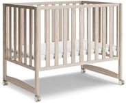 MAMAZING EvoNook 6-in-1 Convertible Mini Crib, 100% New Zealand Wood, 4 Adjustable Mattress Heights, Crib with Mattress,GREENGUARD Gold Certified, Washed Natural