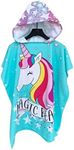 Girls Hooded Beach Towel Poncho Bath Swimming Towel Unicorn