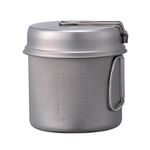 Snow Peak Titanium Trek Combo Cookware Set, Ultralight Japanese Titanium, Stackable and collapsable set with two fry pans & 2 pots and mesh carry bag, for camping & outdoors