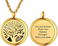 PROSTEEL Custom Necklace for Men Gold Locket Necklace Tree of Life Pendant Chain