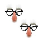 Amosfun 2pcs Halloween Party Eyeglass Funny Disguise Glasses with Big Fake Nose Eyebrow Costume Eyewear for Adults Kids Halloween Party Favors