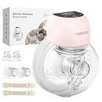 Electric Breast Pump, Portable Hands-Free Double Breast Pump, 4 Modes and 12 Suction Levels with LED Indicator, Low Noise Wireless Breast Pump with 21mm/24mm Flanges