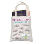 LEVLO Tennis Mom Tote Bag Tennis Team Survival Kit Tennis Team Gift for Tennis Player, White, Large