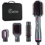 [4 in 1]WeChip Hair Dryer Brush, Hot Air Brush for drying, volumizing, straightening, curling[Ceramic Coating][Negative Ion] Hot Air Styling Brush reduce frizz anti-static,suitable for all hair types