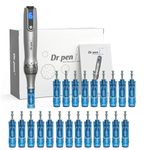 Dr.pen Microneedling, Professional Wireless Microneedling Pen M8S, 6 Speed Levels 0.25-2.5mm Adjustable for Skin Care, Included 2Pcs 18Pin, 10Pcs 12PIN & 10Pcs 36PIN Replacement Cartridges Needles