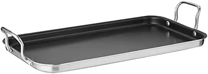 CUISINART Non-Stick Double Burner Griddle, 10 X 18-Inch, Stainless Steel