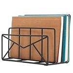 MyGift 3 Slot Modern Black Metal Wire Envelope Design Desktop Mail Sorter/Letter Holder Desk Organizer