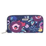 Travelon RFID Blocking Single Zip Wallet, Mod Floral, 7.75 x 4 x .75, Travelon RFID Blocking Single Zip Wallet