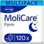 MoliCare Form Night - Large Shaped Incontinence Pads for Men and Women with Moderate Urine and Stool Incontinence, 4 Packs of 30 (120 Pieces)