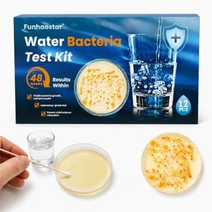 Bacteria Water Test Kit - 12 Tests Detects 50 Different Species of Coliform Bacteria, E.coli & All Bacteria | Home Test Kit for Well, Tap, Pool, Hot Tub & City Water | with Free Lab Analysis