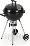 MFSTUDIO 18" Kettle Charcoal Grill, Porcelain-Enameled BBQ Charcoal Grill with Slide Out Ash Catcher for Barbeque, Outdoor Charcoal Cooking Grill, Black