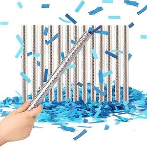Gender Reveal Confetti Sticks 12Pack Blue Flick Flutter Wands Biodegradable Tissue Paper for Baby Boy Shower Party, 14inch