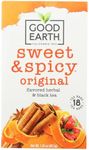 Good Earth Sweet & Spicy Herbal & Black Tea, 18 Count Tea Bags (Pack of 6)