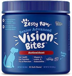 Zesty Paws Eye Supplement for Dogs - Vision Support with Lutein + Vitamin C & Astaxanthin Antioxidants - Dog Vitamins for Eyes + Fish Oil for Omega 3 Epa & Dha Fatty Acids for Senior Dogs - 90 Chews