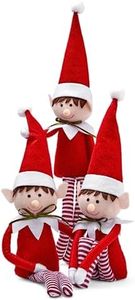 THE TWIDDLERS - 3 Christmas Elves, 48cm - Posable Plush Toy for Kids, Girls & Boys - Xmas Decorations