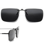 Clip on Sunglasses Over Prescription for Men Women - Polarized Non-Flip up Clips on Eyeglasses