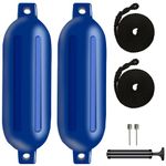 MoonQuake 23in*6.5in Boat Fenders Bumpers for Dock with Pump Boat Accessories Fender Bumper Set Buoys Pontoon Blue