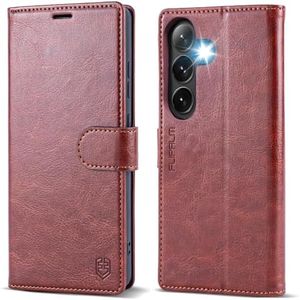 FLIPALM Wallet Case for Samsung Galaxy S26 6.3", RFID Blocking Credit Card Holder, PU Leather Folio Flip Kickstand Protective Shockproof Cover for Galaxy S26 (Brown, Samsung Galaxy S26)